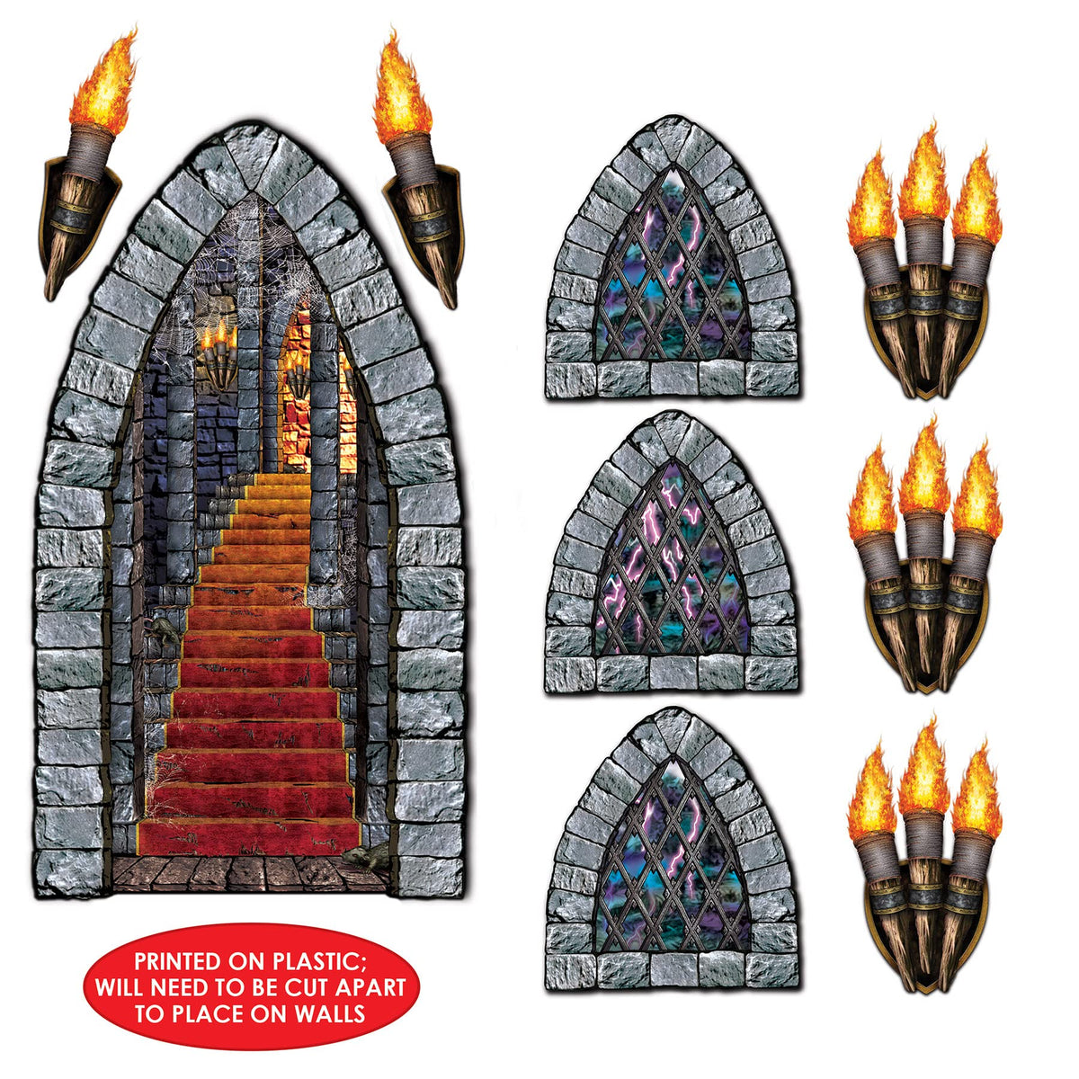 Stairway, Window & Torch Props Party Accessory (1 count) (9/Pkg)