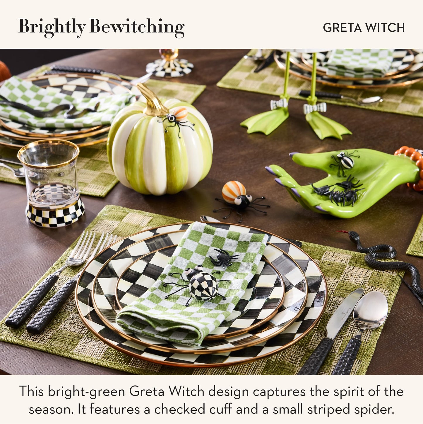 MACKENZIE-CHILDS Ceramic Trinket Tray, Unique Tray for Room Decor, Greta Witch’s Hand