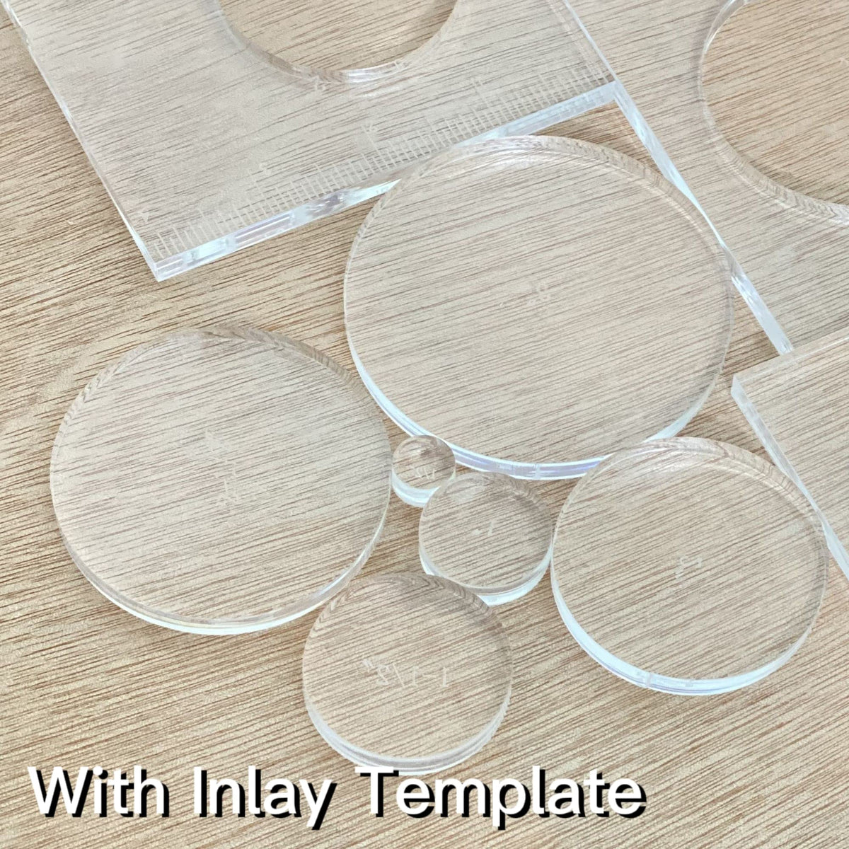 Monliful Pack of 4 Circle Inlay Template Set Router Templates for Woodworking,Router Jig Templates Decorative Templates