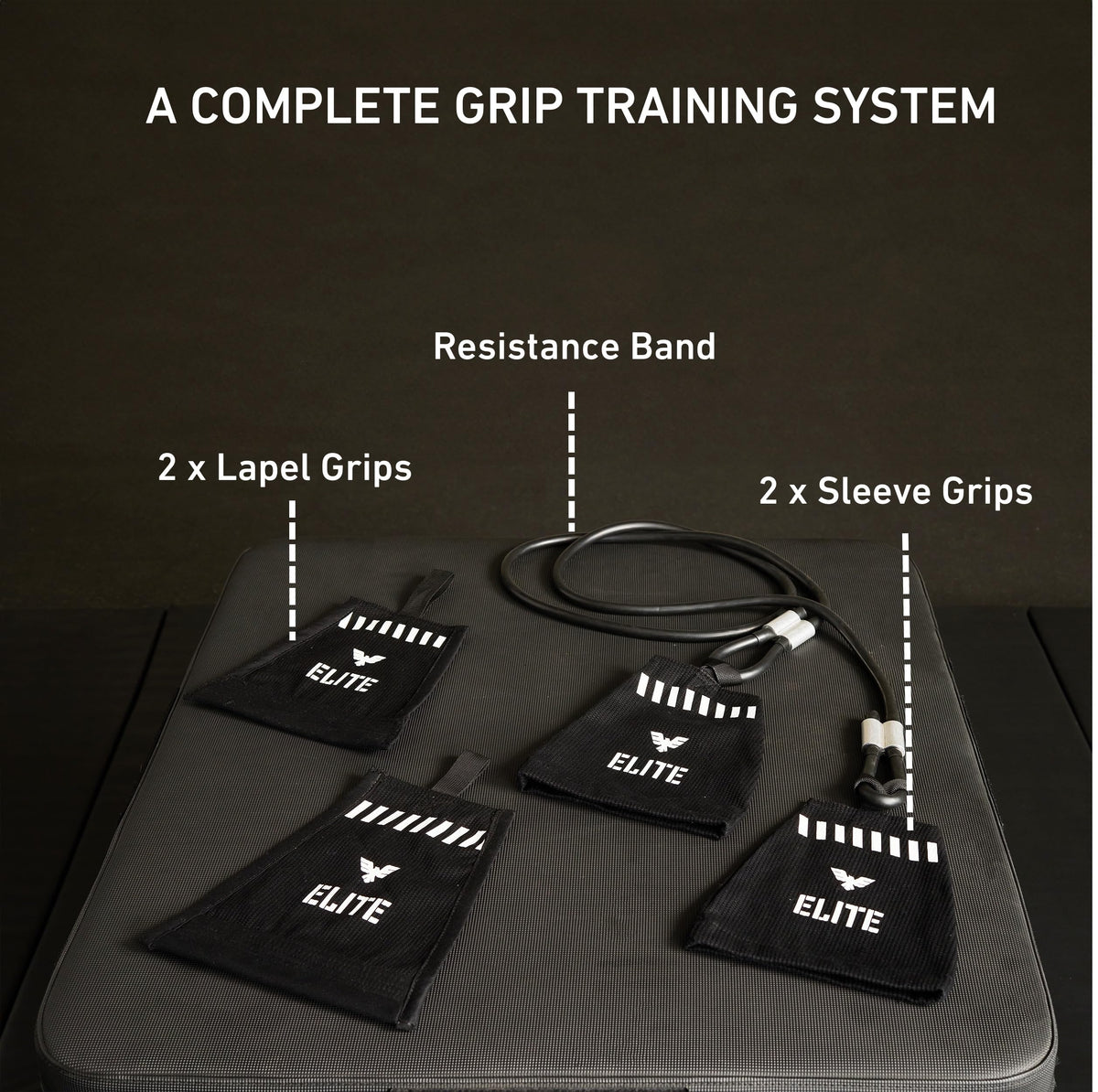 Elite Sports Jiu Jitsu Grip Trainer Simulate Gi - Resistance Band Grip Strength Trainer for BJJ MMA Judo & Grappling Training