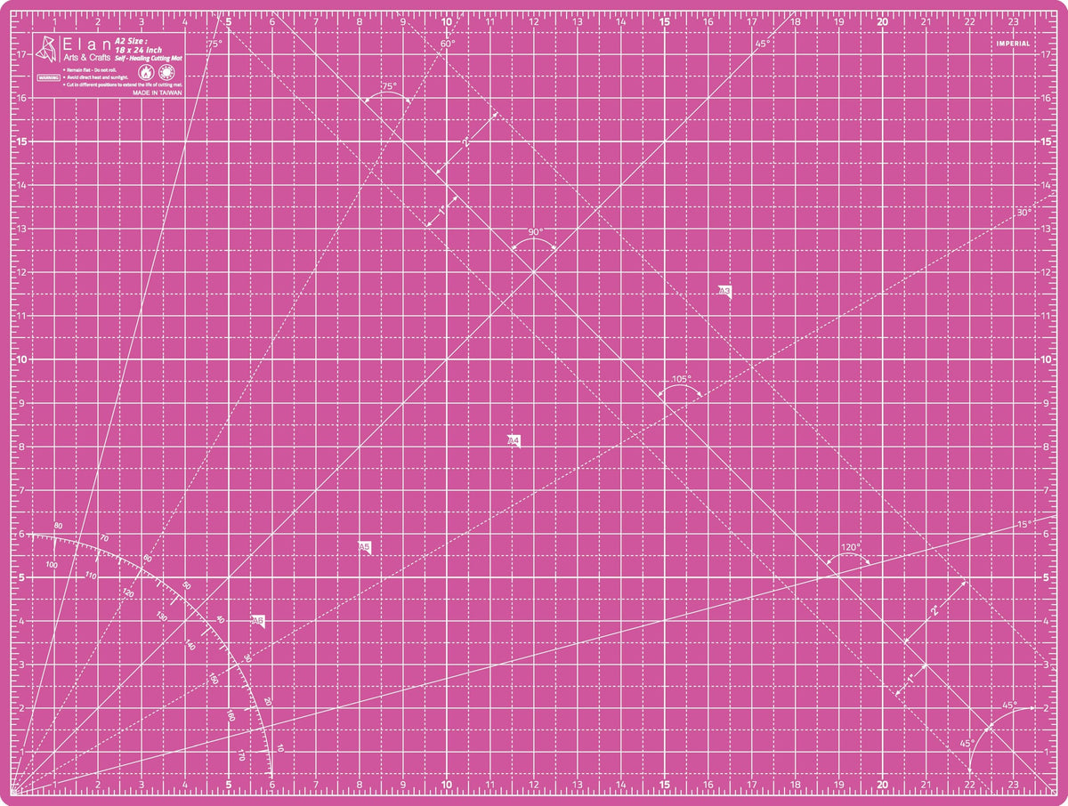 Elan Cutting Mat A2 Pink & Purple, Self Healing Cutting Mat 18x24 Inch, 5-Ply Craft Board Pink, Hobby Board for Crafts 18x24 Inch