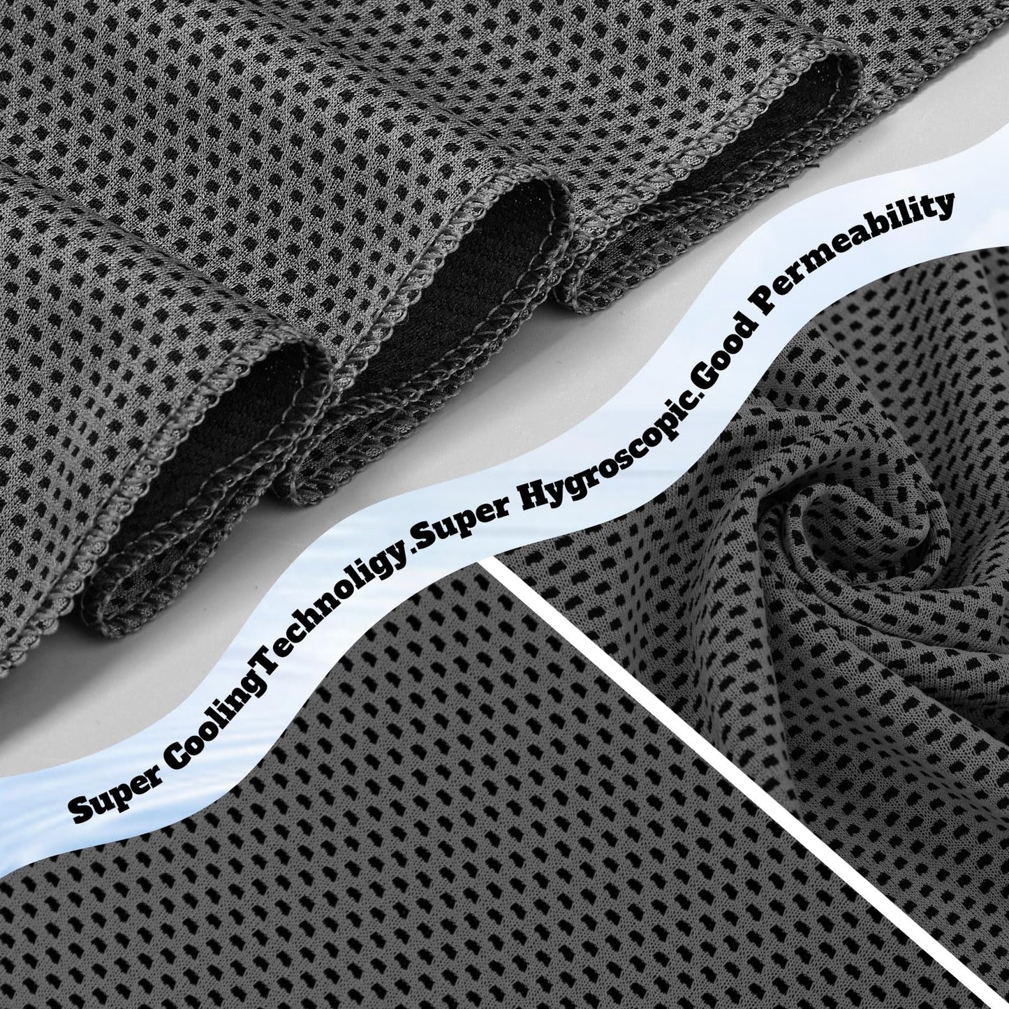 Honoson 20 Pack Cooling Towels Bulk 27 x 16 Inch Ice Breathable Soft Chilly Sweat Rag Cold Towels for Neck and Face for Hot Weather Yoga Gym Sport Running Golf Workout Fitness Camping(Dark Gray)