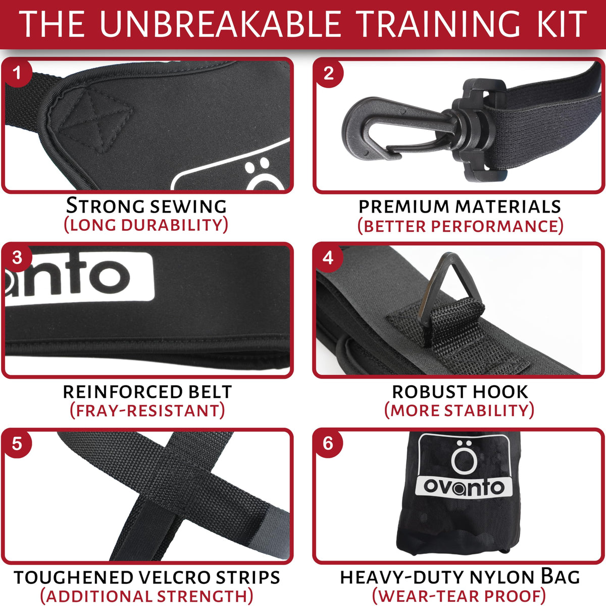 OVANTO Volleyball Training Equipment Aid – Adjustable Practice Volleyball Kit with Ultra-Stretch Neoprene, Exclusive Nylon Bag & Premium Content with Free ebooks, Best Gift for Beginners & Experts