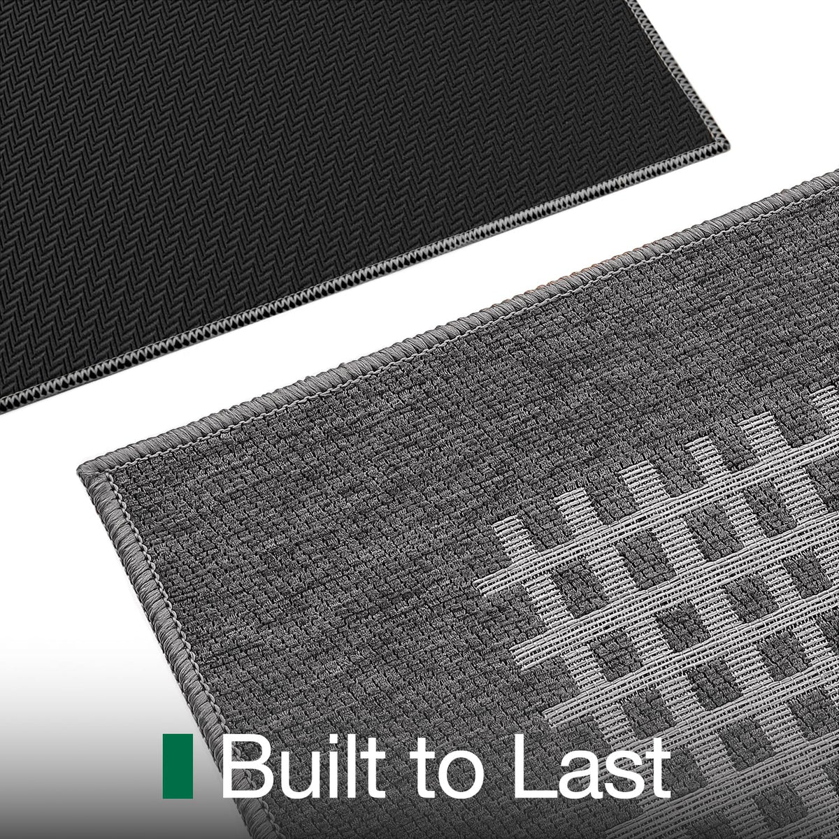LUMI Inside Door Mat for Entry 30''x48'', Absorbent, Dirt Trapper, Low Profile Thin, Non Slip Mats with Rubber Backing, Ideal for Indoor, High Traffic, Garage, Entrance, Checkered Grey