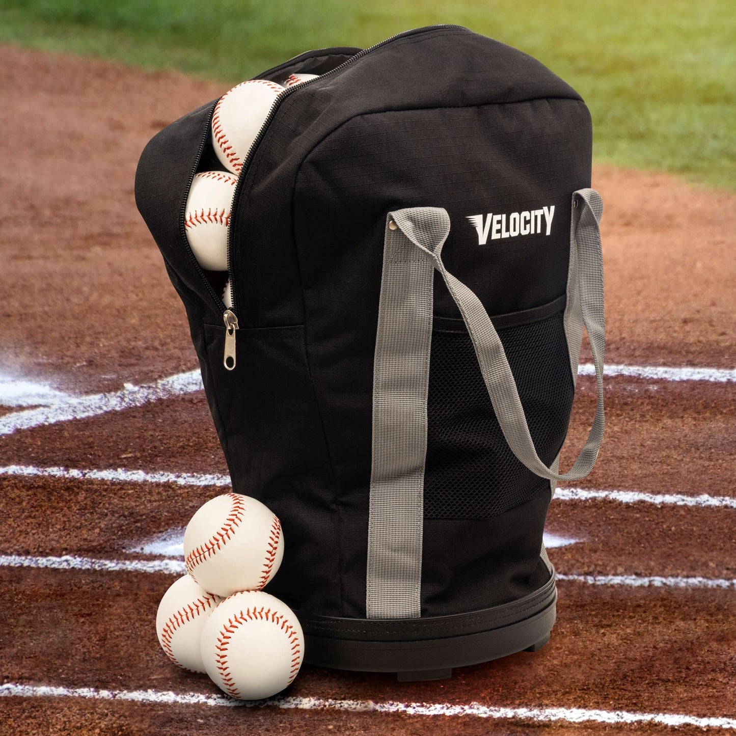 Velocity Heavy Duty Multipurpose Ball Bag with Durable Bottom - Holds up to 60-72 Balls - Ideal for Lacrosse, Baseball, Pickleball, Tennis & More, Black Camo, 6-Pack