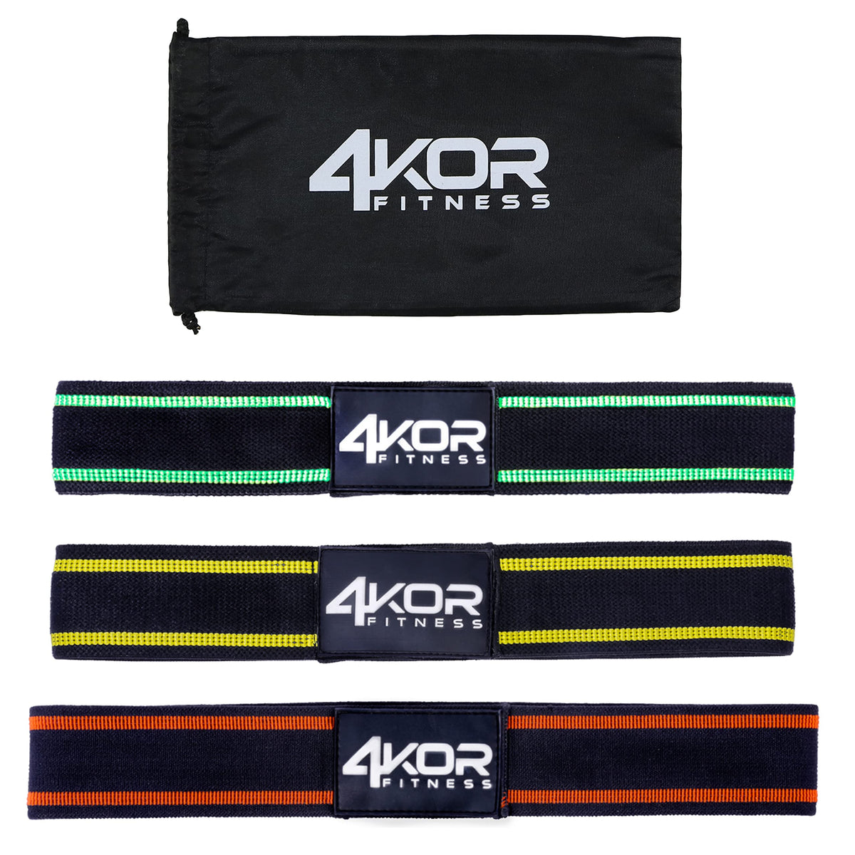4KOR Resistance Fit Bands - Set of 3 | Tone & Lift Glutes, Arms & Legs - Exercise Band for Strength Training, Yoga, Stretching, Barre or Pilates Workout - 3 Levels of Comfortable Resistance