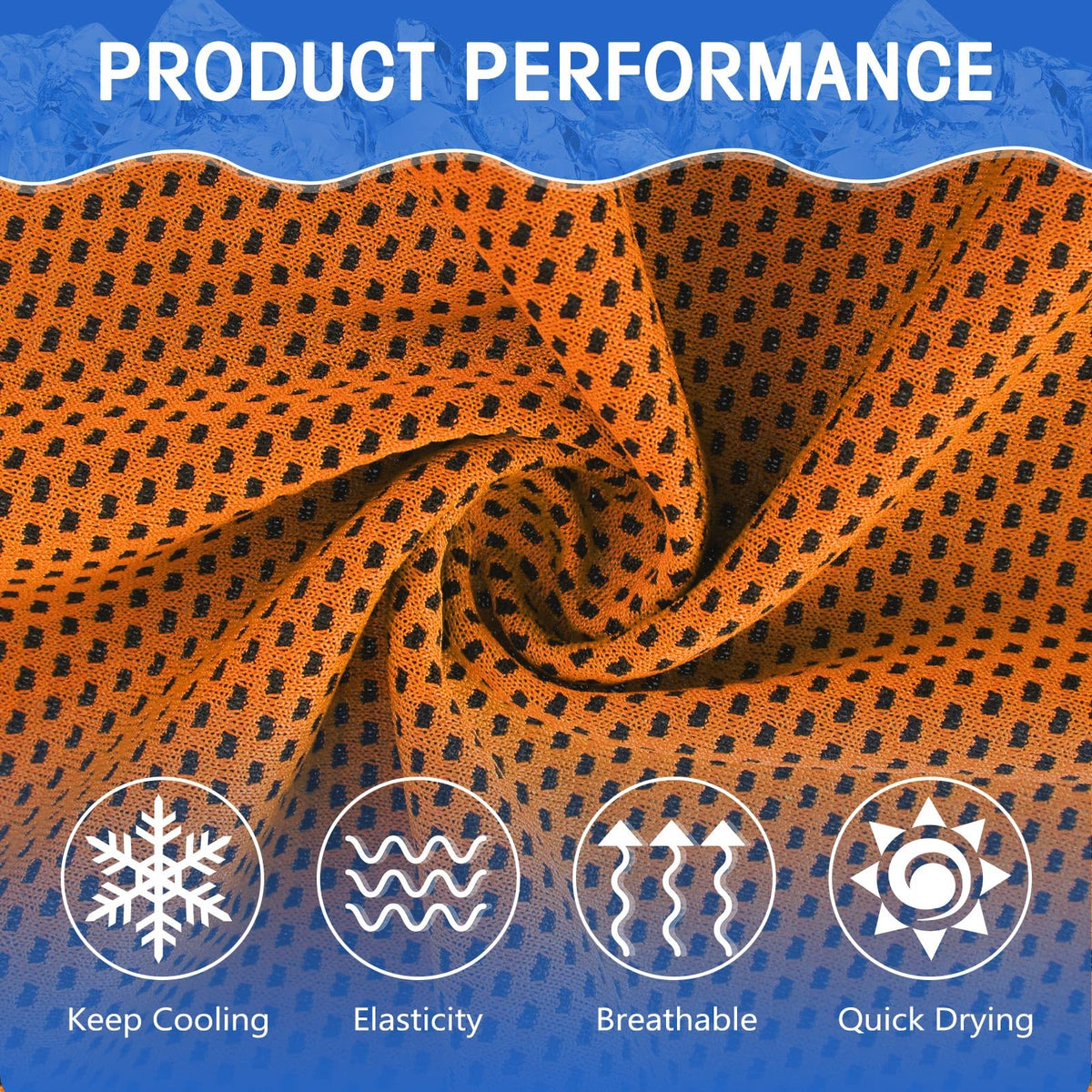 Hosuly 24 Pack Cooling Towels 40"x12" Ice Breathable Soft Chilly Sweat Rag Microfiber Workout Rags for Gym Cooling Towels for Neck and Face for Yoga Golf Sport Running(Orange)