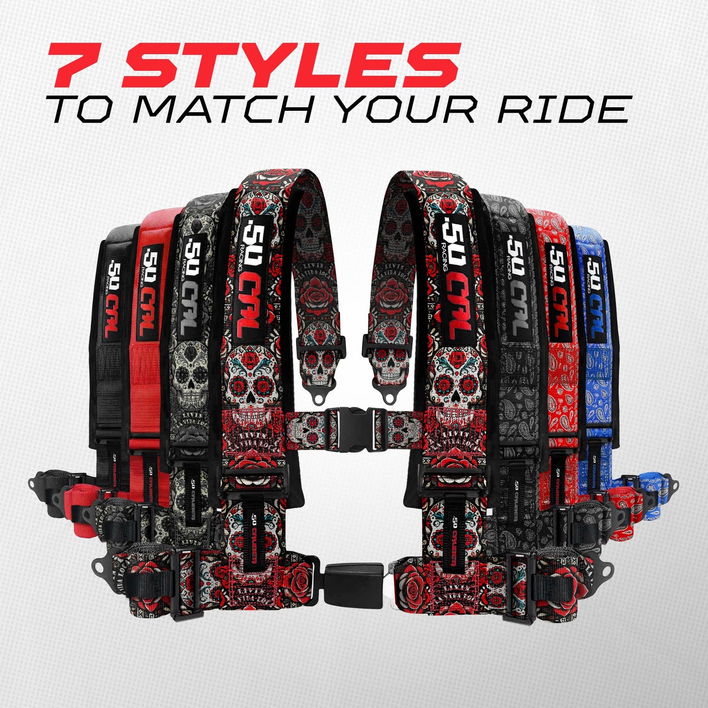 1pc Bandana Black 4 Point Harness for Bucket Seat, Push Button Release, 7 Style Harnesses, Racing Harness 4 point Race Car Off Road UTV RZR [6079]