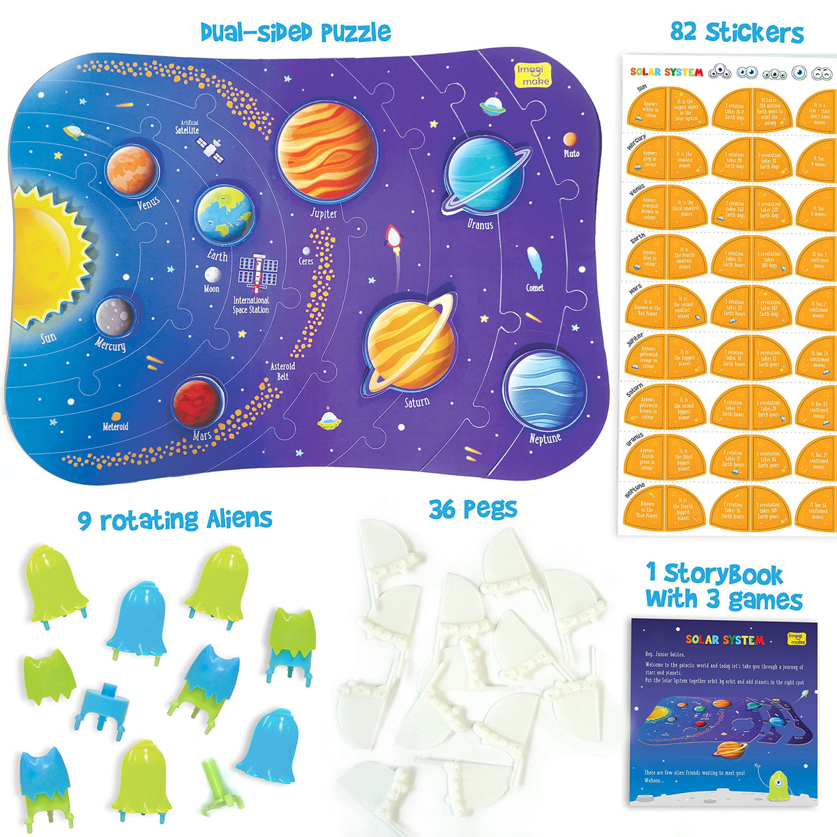 Imagimake Mapology Solar System for Kids | Educational Toys for Kids 5-7 | Space Toys | Puzzles for Boys & Girls Ages 4-8 | 6 Year Old Boy Gifts & Girl Gifts