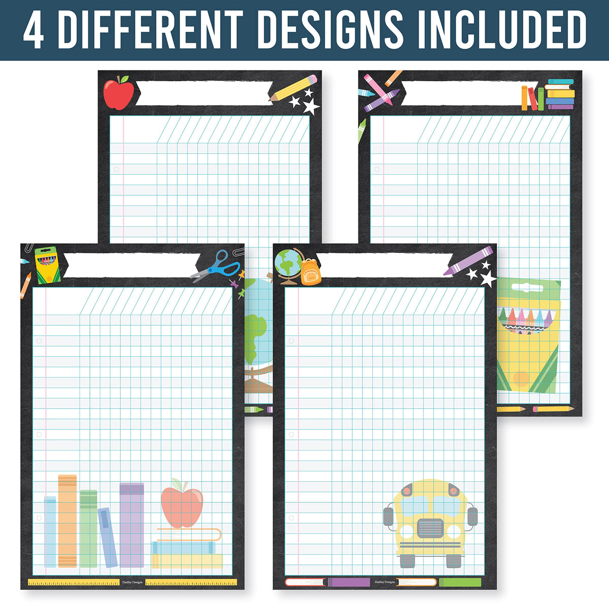 Attendance Chart for Classroom Management - 4 Incentive Chart for Classroom Essentials, 11x17 Student Behavior Charts and Homework Tracker, Teachers Class Attendance and Assignments Log