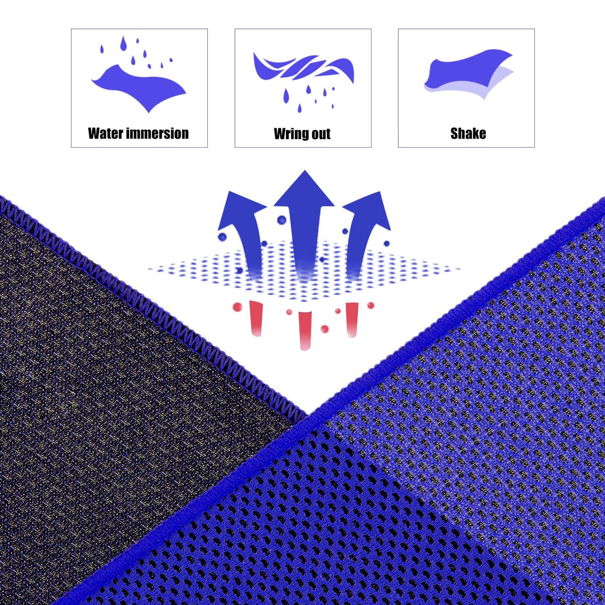 Biange Cooling Towels (40"x 12", Pack of 30) for Neck and Face, Cold Towel for Hot Weather, Sports, Workout, Fitness, Gym, Yoga, Golf, Pilates, Travel, Camping & More