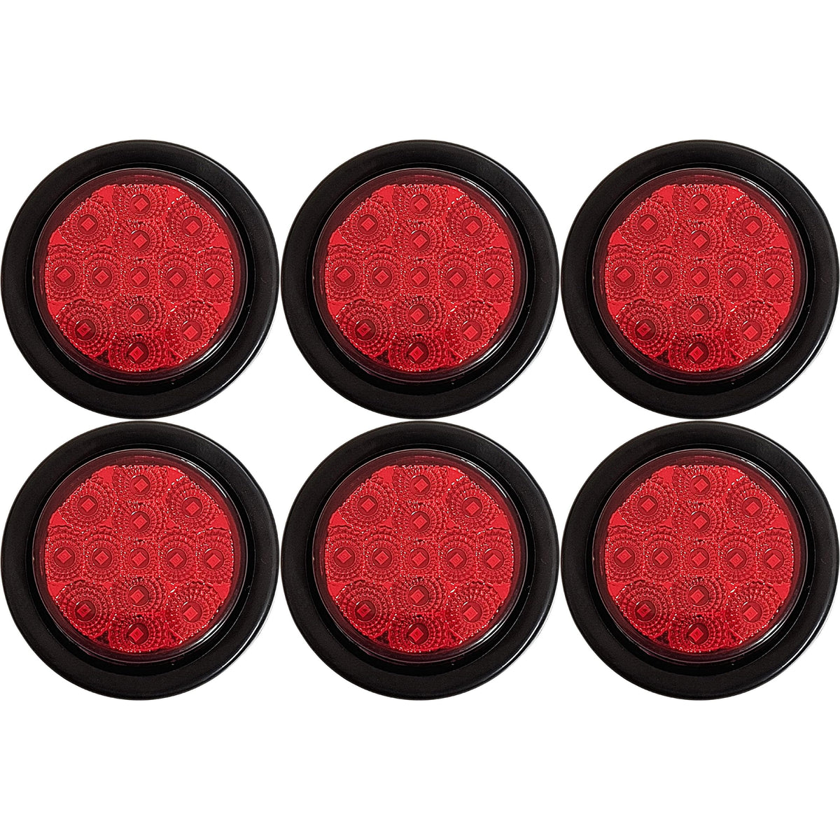 All Star Truck Parts Amber LED Clearance Side Marker Lights Kit, 2.5in Round, 6x Red, Model ASA2513, Waterproof, 12V