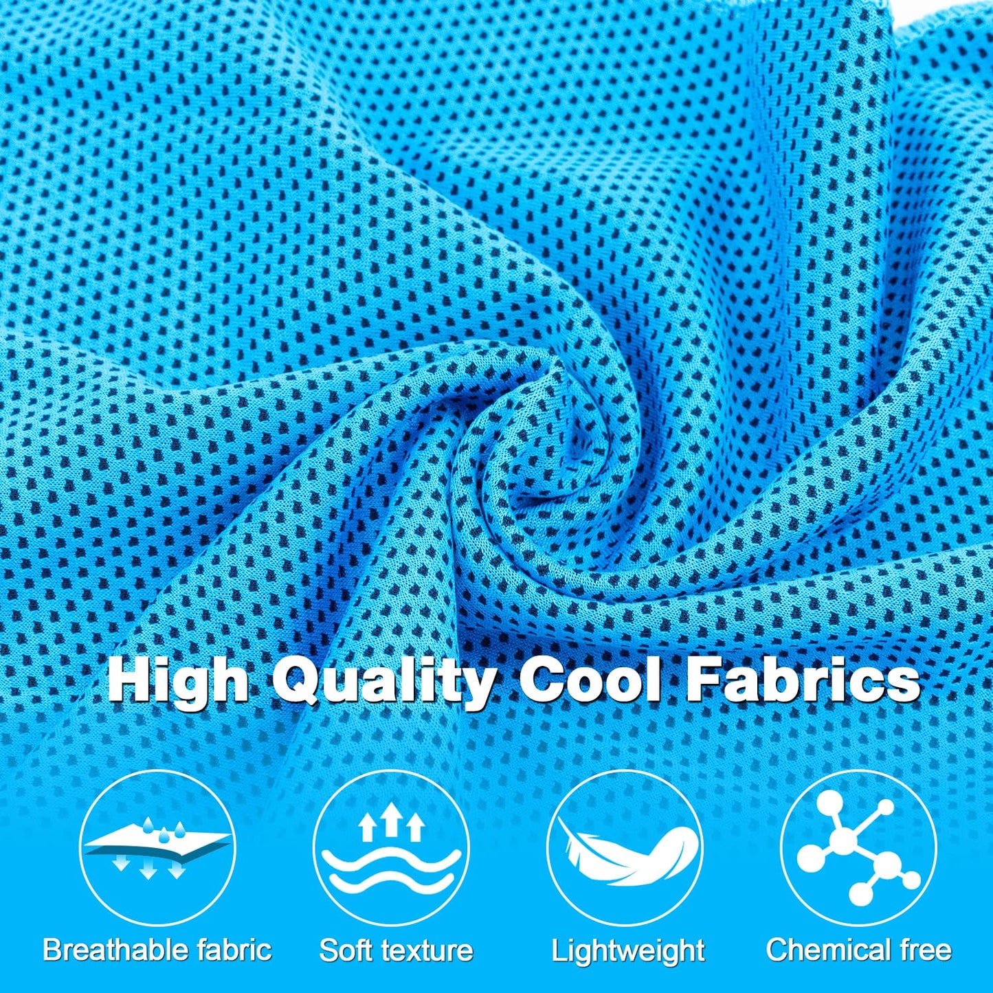 MENOLY 6 Pack Cooling Towels, 40"x12" Cooling Towels for Neck and Face with Breathable Carrying Bags,Soft Microfiber Instant Cooling Rags, Gym Workout Sweat Towel for Sports, Yoga, Camping, Running