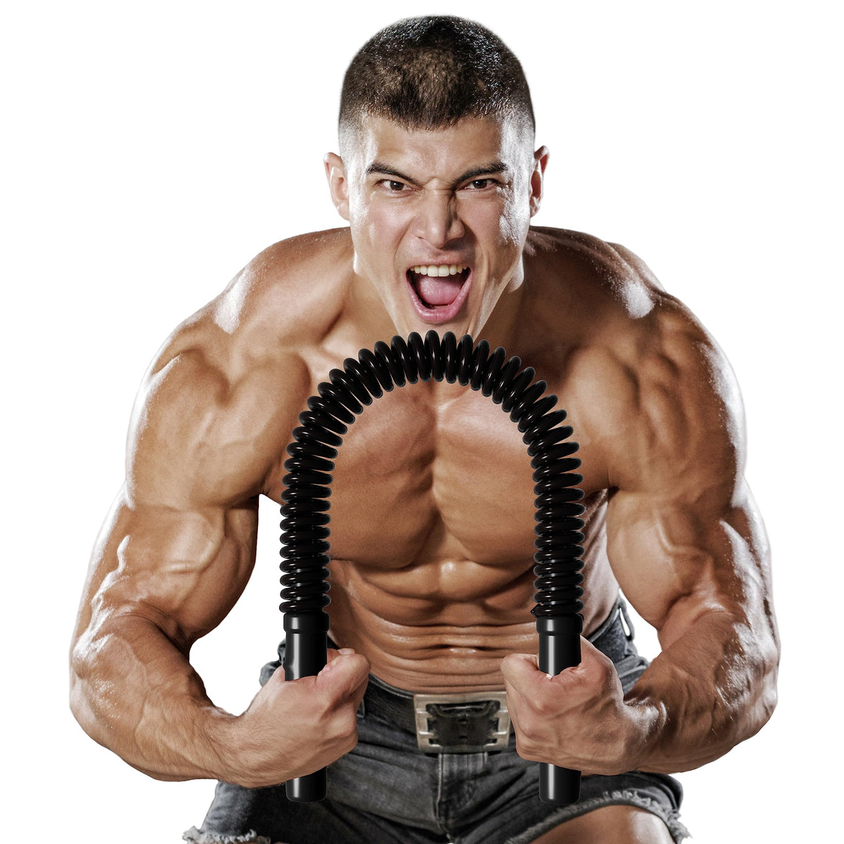 Zenooze Power Twister Bar, Chest Exerciser for Men, The Ultimate Upper Body Chest Workout Equipment for Strengthening Your Chest, Shoulders, Forearms, Biceps, and Arms Barra para Hacer Ejercicio