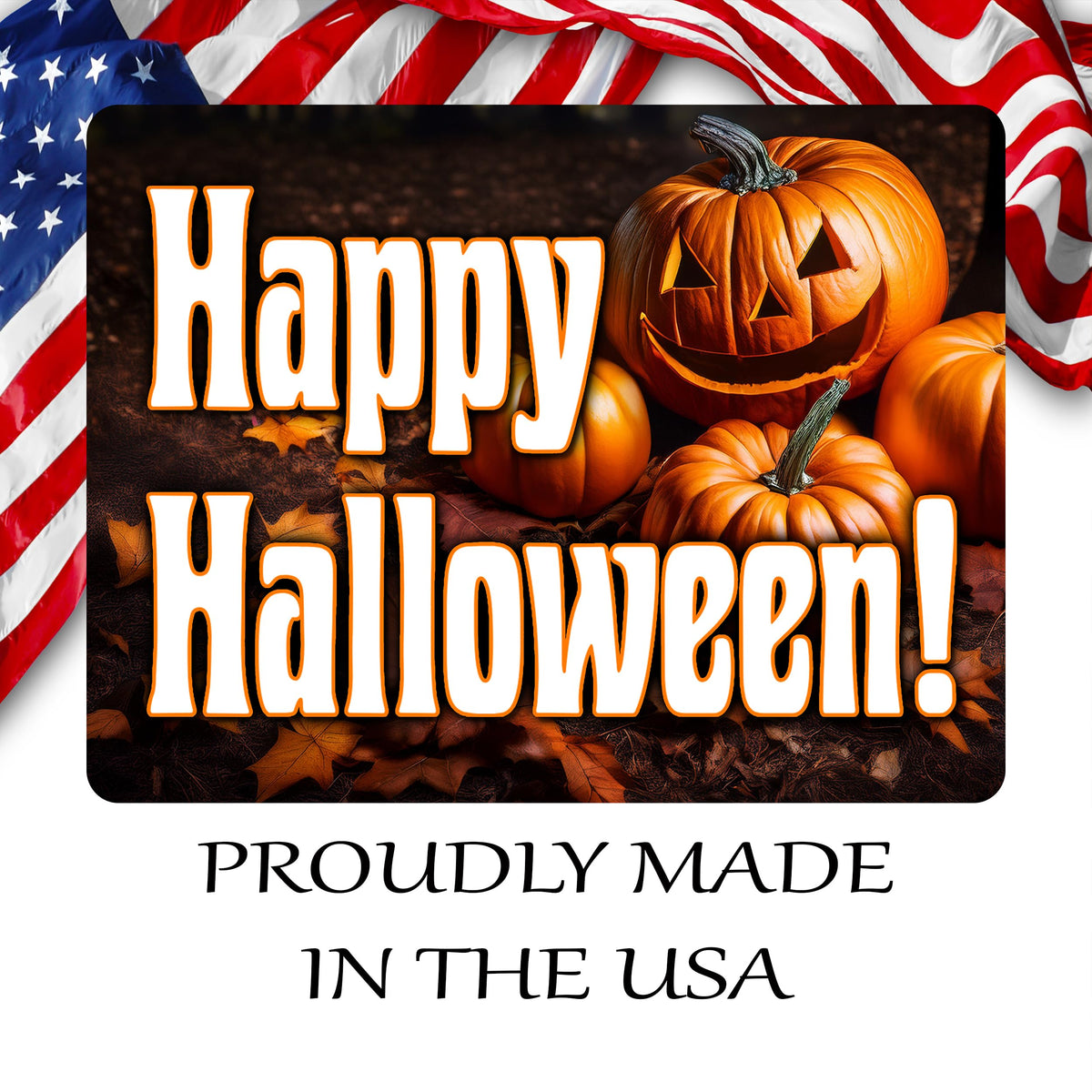 Large Happy Halloween Yard Sign Home Outdoor Lawn Decoration With Stakes Full Moon Bats Scary Spooky Decor 17x13 Inch