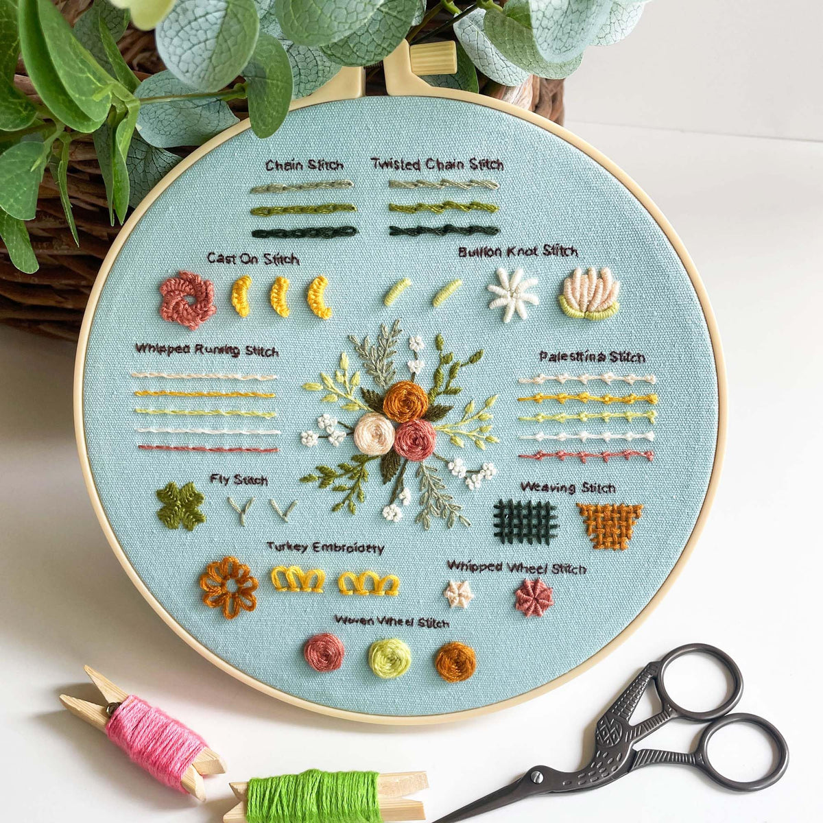 Myfilicity Embroidery Beginners Stitch Practice kit, 3 Embroidery Starter Kits, Learn 30 Different Stitching Techniques for Craft Enthusiasts to Hand-Stitch Fabric and Learn Embroidery Skills…