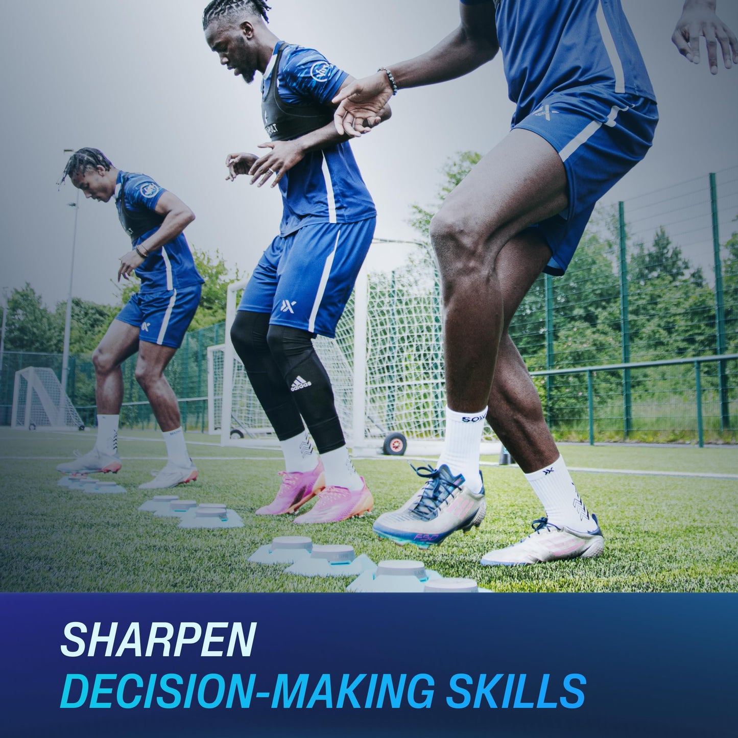 BlazePod Soccer Reaction Training Kit – 6 Reaction Light Pods to Improve Speed, Focus, & Decision-Making - Cognitive Light Drills for Football Players & Coaches - App Access