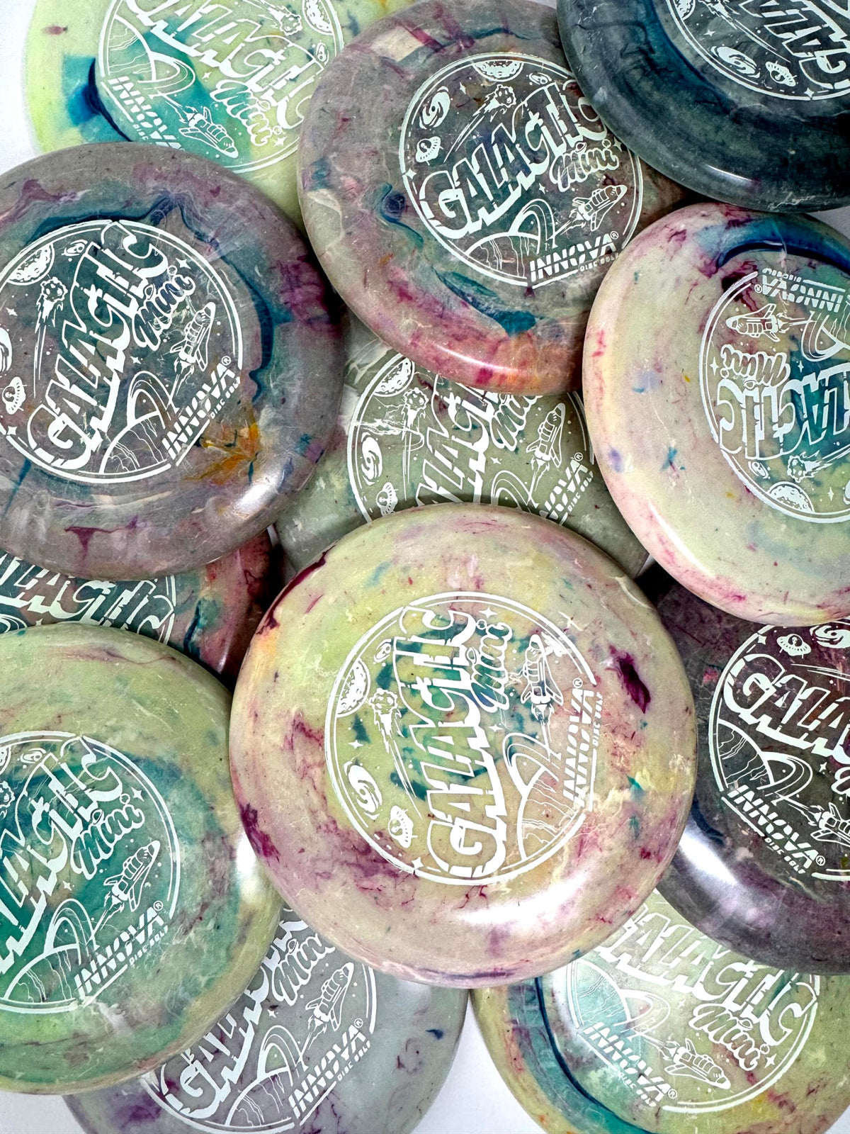 Innova Discs Galactic Mini 5 Pack – Swirly Mini Markers for Disc Golf for Marking Your Lie, Doubles, Mini Targets (5 Pack)