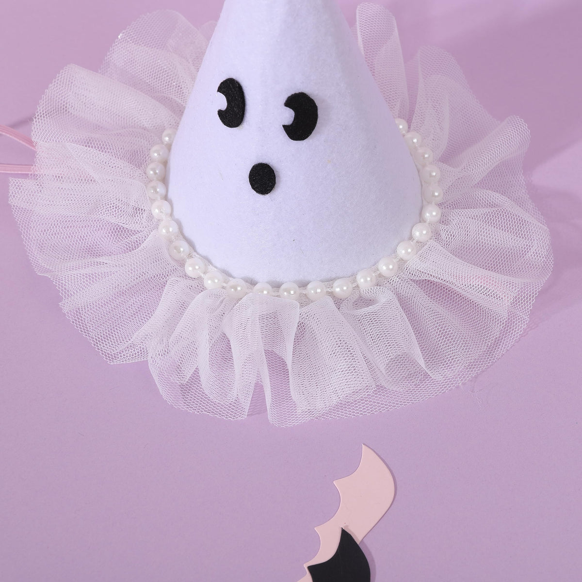 Agkvw Halloween Ghost Birthday Hat for Girls - Pink Ghost Tulle Birthday Hat, Cute Halloween Bday Decor, Spook One 1stBirthday decor, Two Spooky Bday Decoration for Girls
