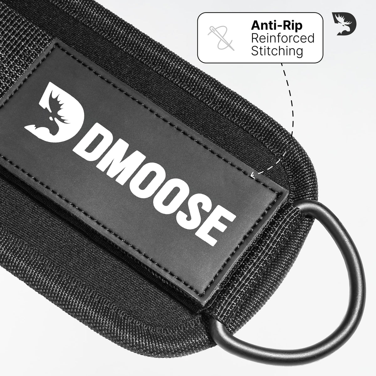 DMoose Ankle Strap for Cable Machine - One Size Fit with Premium Padding, Workout Kickback Ankle Cuffs, Ankle Bands for Working Out, Booty Workouts, Leg Extension, Hip Abductors & Lower Body Exercises