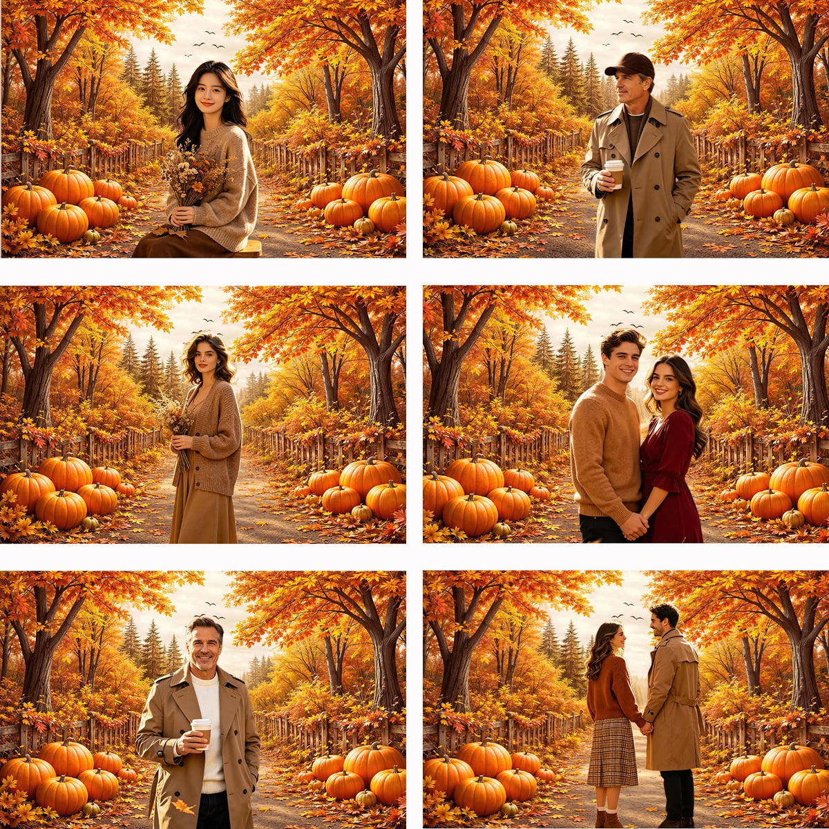 Bondjos Fall Photography Backdrop, Fall Pumpkin Rustic Country Road Maple Leaf Forest Photo Backdrop,Vibrant Photoshoot Backdrop, Photo Booth Background for Autumn Thanksgiving Halloween Party Decor