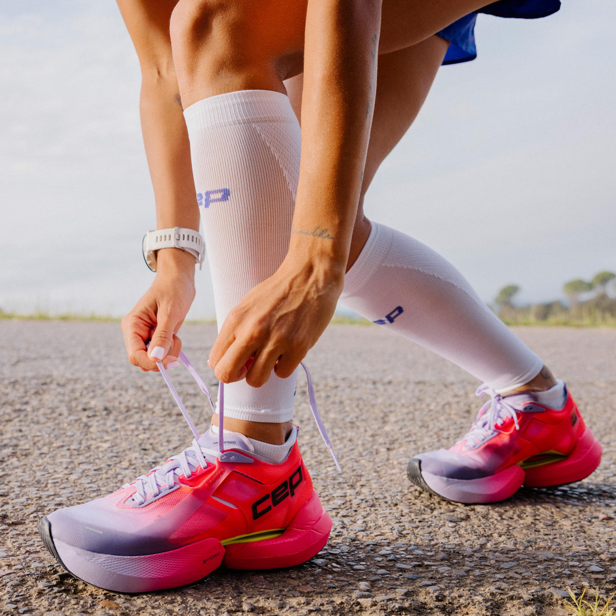 CEP Core Run Ultralight Calf Sleeves, Lilac/Pink, Women, II