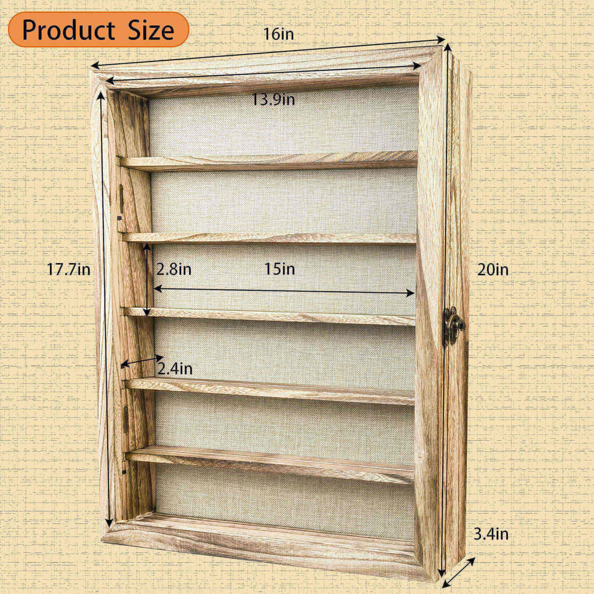 Houstimi Original Wood Shadow Box Frame 16x20 Shadow Box with Shelves 2.6" Interior Depth Memorial Shadow Box with Linen Back for Handicrafts,Picture Frames,Medals,Coins,Pins Collection and More