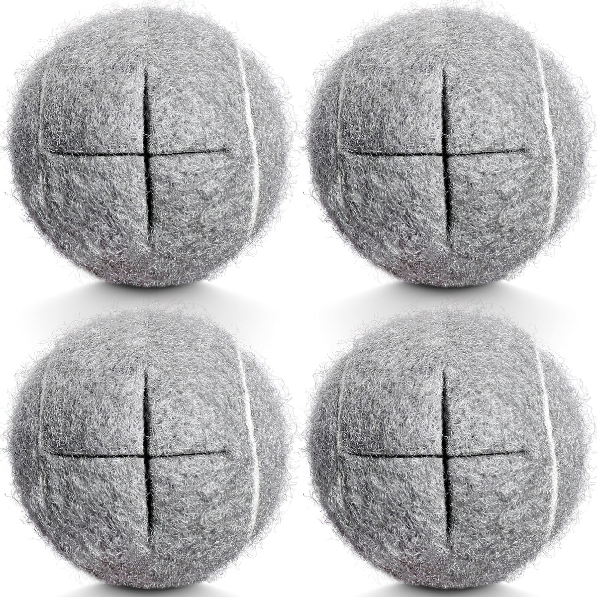 HPWFHPLF Precut Tennis Balls for Walkers, 4 PCS Heavy Duty Long Lasting Glide Balls - Precut for Easy Installation, Universal Felt Pads for Walker Legs & Furniture, Floor Protectors (Grey)