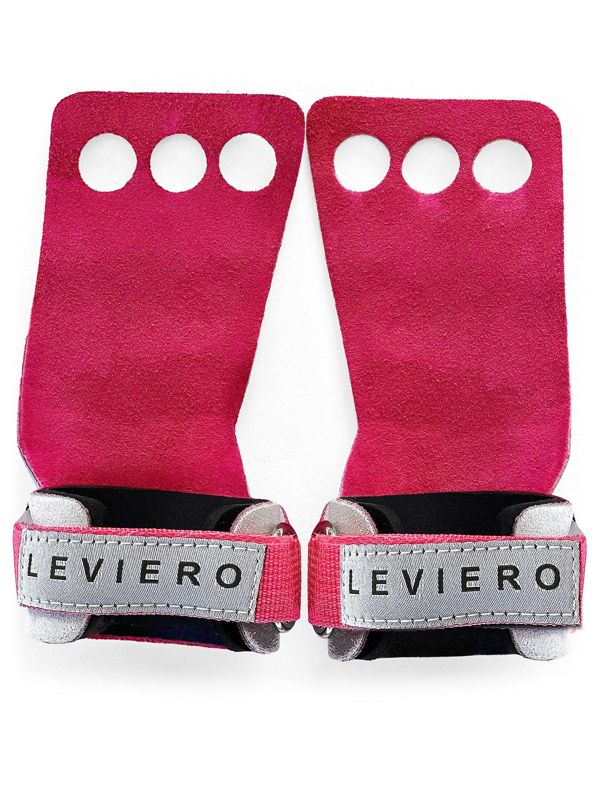 LEVIERO Woddies Gymnastics Grips for Crossfit, Pull-Ups, Weightlifting - Soft Leather, Comfort Fit, Durable WOD Grips for Adults XL Pink