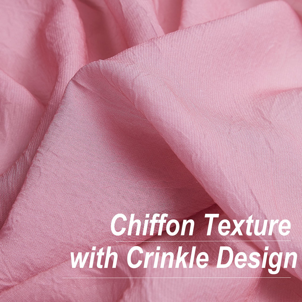 1 Piece Ombre Chiffon Sheer Window Scarf Valance Curtain 18ft for Living Room Girls Bedroom Decor, 216 Inch Long Crinkle Soft Window Sheer Voile Valance for Holiday, Wedding Party Decor, Pink, 52"W
