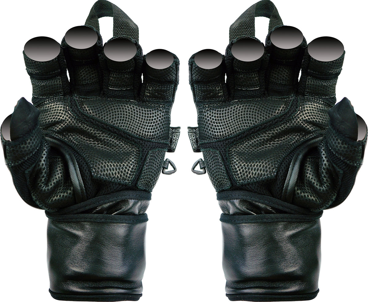 Epic Leather Gym Gloves with Built in 2" Wide Wrist Wraps Best Grip & Design for Weightlifting Power Lifting Bodybuilding & Strength Training Workout Exercises (RED, 2X-Large 9 5/8" - 10 1/2")