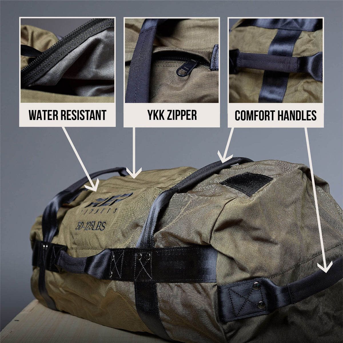REP Fitness Sandbags, Heavy Duty Workout Sandbags for Training, Cross-Training Workouts, Fitness, Exercise and Military Conditioning, Large, Black